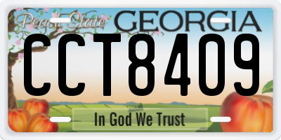 GA license plate CCT8409