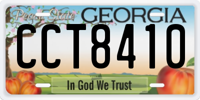 GA license plate CCT8410