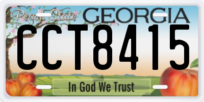 GA license plate CCT8415