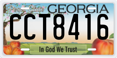 GA license plate CCT8416