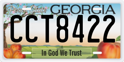 GA license plate CCT8422