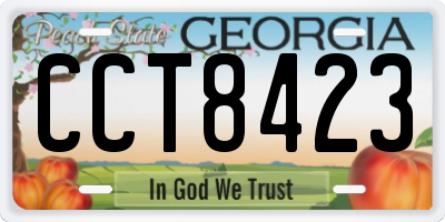 GA license plate CCT8423