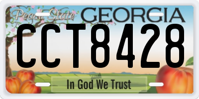 GA license plate CCT8428