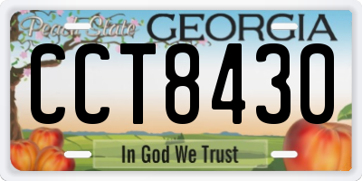 GA license plate CCT8430