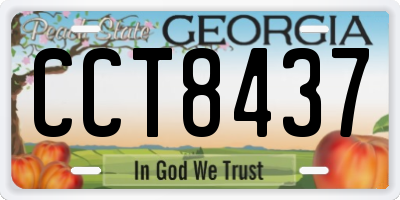 GA license plate CCT8437