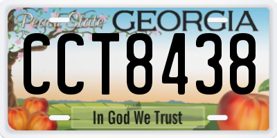 GA license plate CCT8438