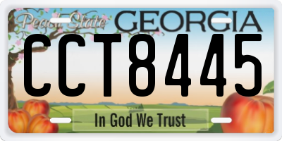 GA license plate CCT8445