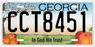 GA license plate CCT8451