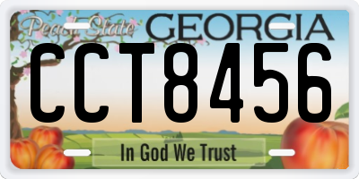 GA license plate CCT8456