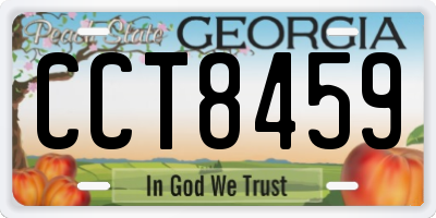 GA license plate CCT8459