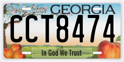 GA license plate CCT8474