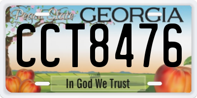 GA license plate CCT8476