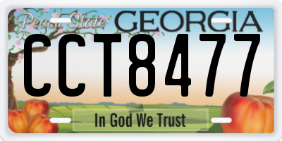 GA license plate CCT8477