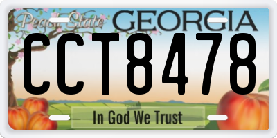 GA license plate CCT8478