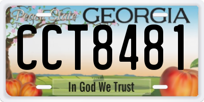 GA license plate CCT8481