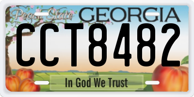 GA license plate CCT8482