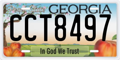 GA license plate CCT8497