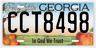 GA license plate CCT8498