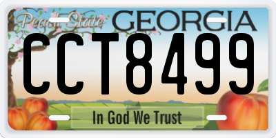GA license plate CCT8499