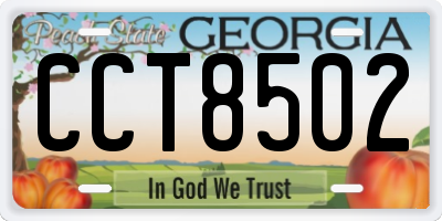 GA license plate CCT8502