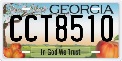 GA license plate CCT8510