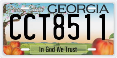 GA license plate CCT8511