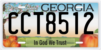 GA license plate CCT8512