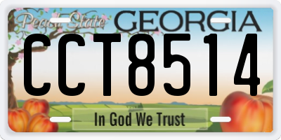 GA license plate CCT8514