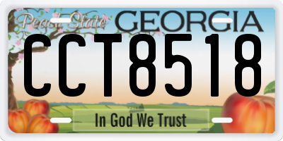 GA license plate CCT8518