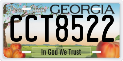 GA license plate CCT8522