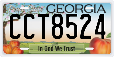 GA license plate CCT8524