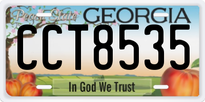 GA license plate CCT8535