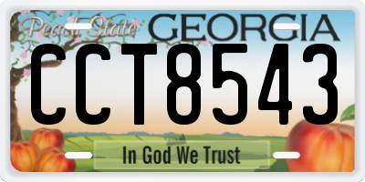 GA license plate CCT8543