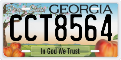 GA license plate CCT8564