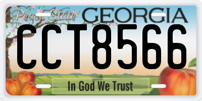 GA license plate CCT8566