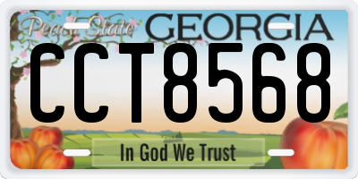 GA license plate CCT8568