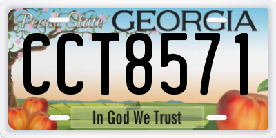 GA license plate CCT8571