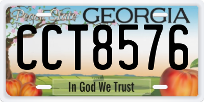 GA license plate CCT8576