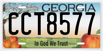 GA license plate CCT8577