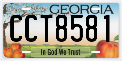 GA license plate CCT8581