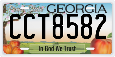 GA license plate CCT8582