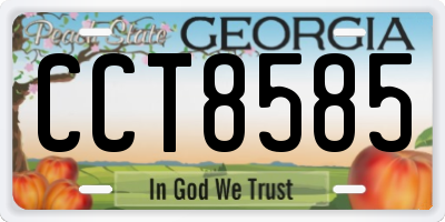 GA license plate CCT8585