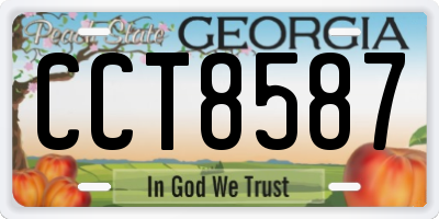 GA license plate CCT8587