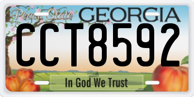 GA license plate CCT8592