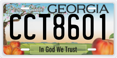 GA license plate CCT8601