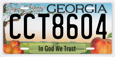 GA license plate CCT8604