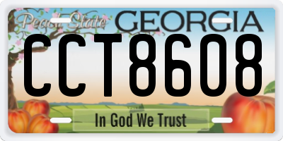 GA license plate CCT8608