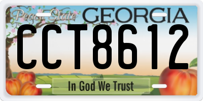 GA license plate CCT8612