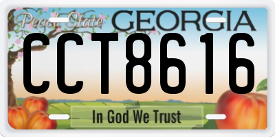 GA license plate CCT8616