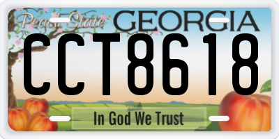 GA license plate CCT8618